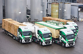 [Translate to Englisch:] ERBIO-eigene CNG-LKW-Flotte